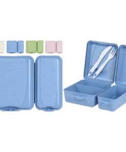 Dubbele Lunchbox + Bestekset Assorti