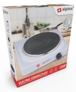 Alpina 1-Pits Elektrische Kookplaat 1500W Zwart/Wit