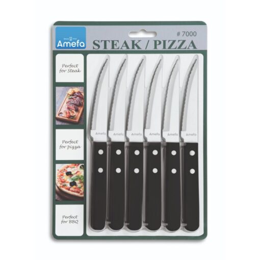 Amefa Pizza/Steak Messenset 6-delig Zwart