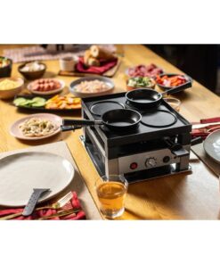 Solis 7910 Tafelgrill Raclette Gourmet voor 4 Personen Zwart/RVS