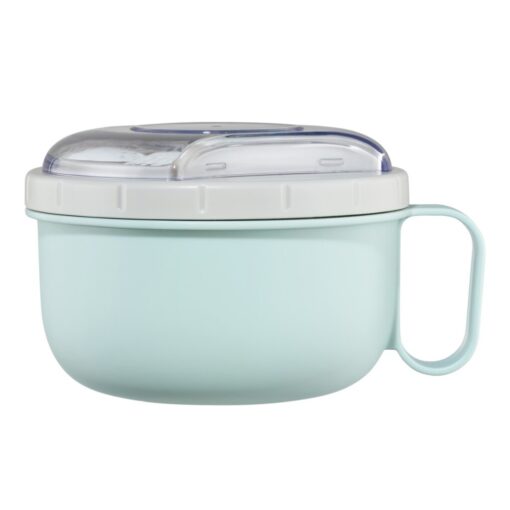 Xavax Lunchbox Rond Voor Magnetron Met Bestek 1100 Ml Pastelblauw/grijs