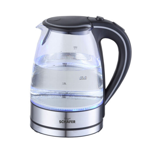 Schäfer Glazen Waterkoker 1.7L 2200W RVS/Zwart