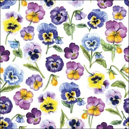 Ambiente Servetten 33x33 cm Pansy all over Voorjaar Lente