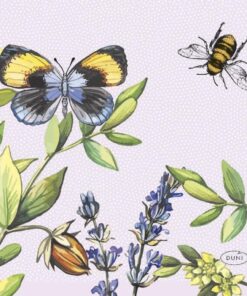 Duni Servetten Cherry Butterflies 24x24cm 3-laagstissue FSC pak a 20 servetten