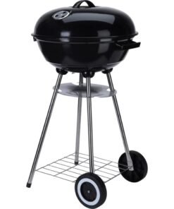 Kogelgrill Houtskoolbarbecue op Wielen 46 cm Zwart