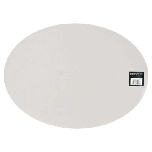 Mesapiu  Placemat Lederlook Light Grey Ovaal 45x33 Cm