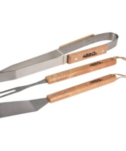 BBQ Gereedschap Set 3-delig RVS/Hout