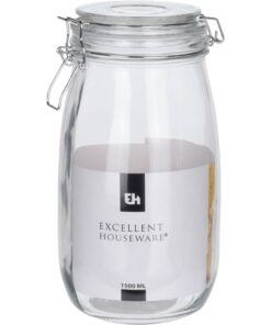 Excellent Houseware Voorraadpot Met Deksel 1500ml Met Klem