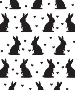 Duni Paasservet Paashaas Zwart/Wit 33x33cm