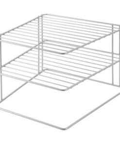 Metaltex Space Line Bordenrek 2 Etages 25x25x19 cm Zilver