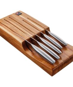 Alternative view of Richardson Sheffield Forme Acacia Houten Messenblok voor Lade 5-delig RVS/Zilver