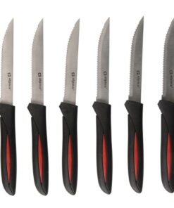Alpina Steakmessen 23 cm 6 Stuks Zwart/Rood