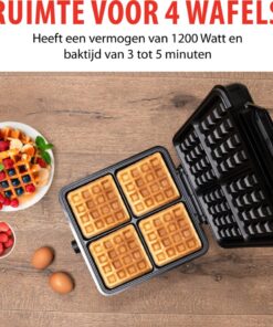 Alternative view of Alpina Wafelijzer Brusselse Wafels Antiaanbaklaag 4 Wafels 1200W