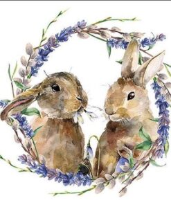 Ambiente Rabbit Wreath papieren servetten