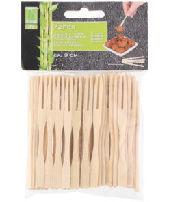 Bamboe Eco Cocktailvorkjes 9 cm 72 Stuks