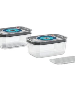 Bosch MSZV0FC2 Vacuüm-Bewaardozen 1L 2 Stuks Transparant/Grijs/Blauw