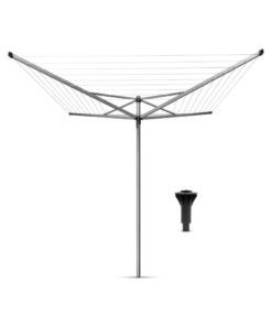 Brabantia Topspinner Droogmolen met Bodemhuls 40 m Drooglijn Metallic Grijs