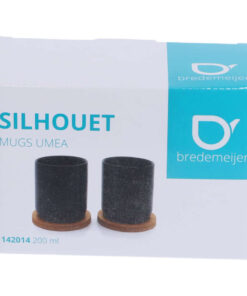 Bredemeijer Umea Theemokken 200 ml 2 Stuks Bamboe/Zwart Keramiek