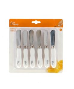 Alternative view of CosyandTrendy Botermesjes 13.5 cm 6 Stuks RVS/Wit