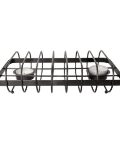 Alternative view of CosyandTrendy Rechaud + 2 Theelichthouders Zwart/Draadstaal