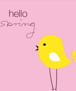 Duni Paasservet Hello Spring Roze/Geel 33x33 cm