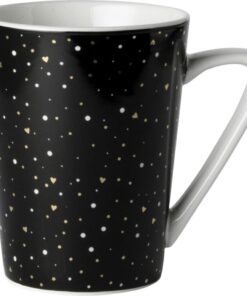 Dutch Rose Loft Zwart-Wit Mok Zwart met Glitters 31 cl