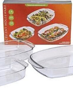 Excellent Houseware Ovenschaal Set Glas 3 Stuks
