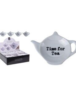 Excellent Houseware Porseleinen Theezakjeshouder Theepot Wit Assorti