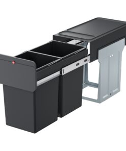 Hailo 0310-100 EcoLine Design L Inbouwafvalemmer 2x14L Zwart