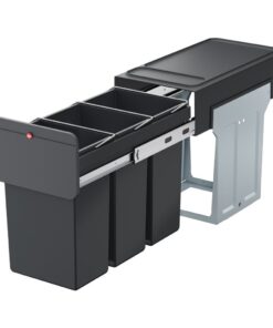 Hailo 0310-300 EcoLine Design Trio L Inbouwafvalemmer 3x10L Zwart