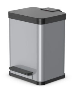 Hailo Oko Duo Plus M Pedaalemmer 2x9L Zilver/Zwart