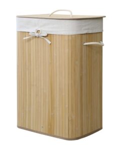 Homestyle Pro Rechthoekige Bamboe Wasmand 40x30x60 cm Naturel/Wit