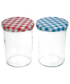 Jampotten 440 ml 6 Stuks Glas/Transparant/Rood/Blauw