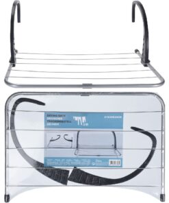 Metalen Droogrek + 3 m Waslijn Zilver/Zwart