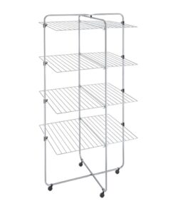 Metaltex Asymmetric Droogtoren 53 m Drooglijn 4 Etages 64x82x169 cm Zilver