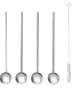 Metaltex Cocktaillelepel Rietjes + Borstel RVS 5-delig