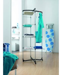 Alternative view of Metaltex Faro Droogtoren 38 m Drooglijn 4 Etages 64x69x171 cm Zilver/Zwart