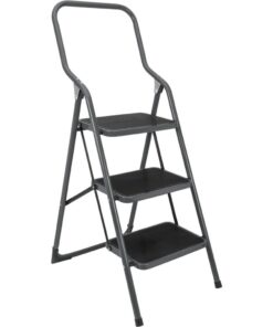 Metaltex Huishoudtrap Kappa 3 46x62x136 cm RVS/Grijs/Zwart