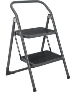 Metaltex Kappa 2 Huishoudtrap met 2 Treden 47x48x76 cm Zwart