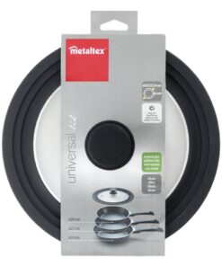 Alternative view of Metaltex Pannendeksel 20-24 cm Glas/Silicone/Zwart
