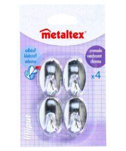 Metaltex Plakhaken 4 Stuks Verchroomd