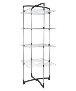 Metaltex Tec Fortino Droogtoren 33 m Drooglijn 69x64x171 cm Zilver/Zwart