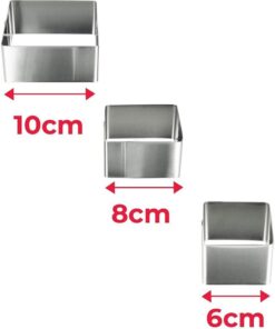 Alternative view of Metaltex Vierkante Kookringen 3 Stuks 6/8/10 cm RVS