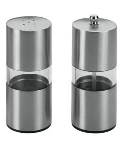 Metaltex Zoutvaatje + Pepermolen 13 cm RVS/Acryl