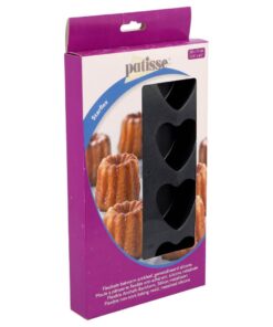Patisse Mini Hartvormpjes 8 Vaks 29x17 cm Zwart/Siliconen