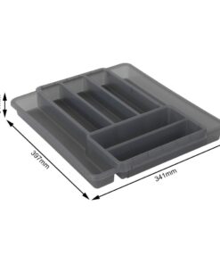 Rotho Domino Bestekbak 7 Vakken Antraciet