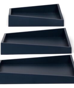 Senza Asymmetrische Houten Dienbladen 3 Stuks Blauw