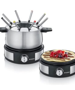 Severin FO2471 Fondue-Crêpe Combi RVS/Zwart
