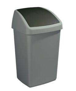 Sunware Delta Prullenbak Met Swingdeksel 50l Zilvergrijs