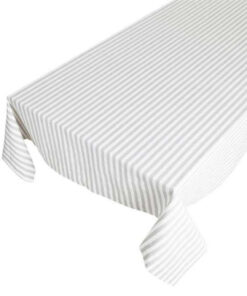Tafelkleed Streep 140x250 cm Wit/Grijs
